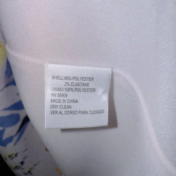 Preston & York Women's Size 16 Short Sleeve Floral Print V Neck Sheath Dress - Picture 7 of 8